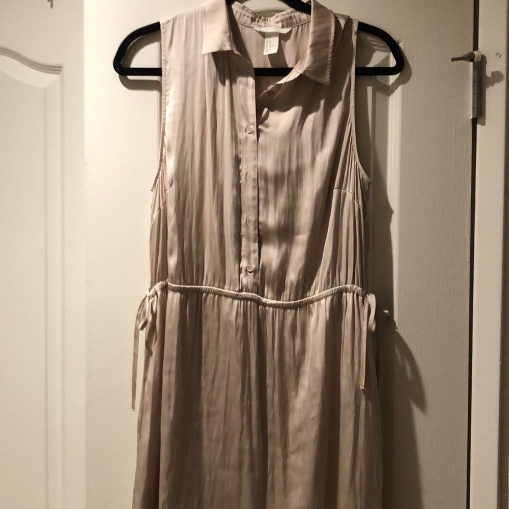Silk cream dress with slip